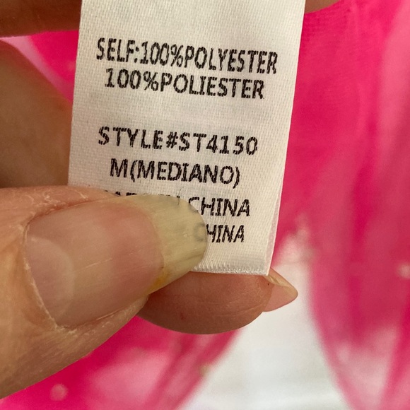 Pink Lily Hot Pink Sheer Cover-Up with Faux Pearls - Picture 5 of 7